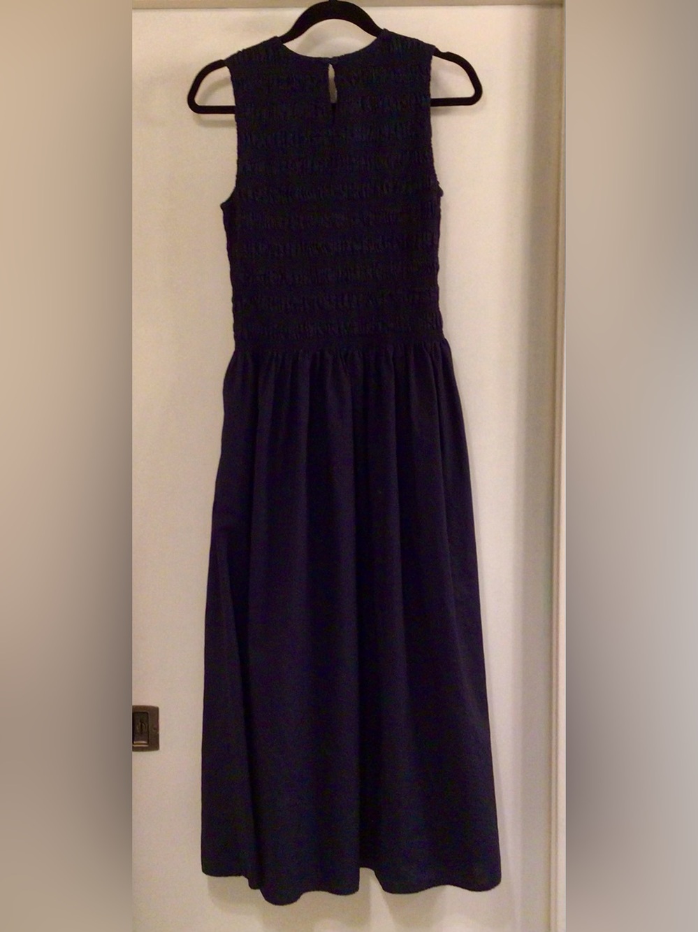 rag & bone /Lane Navy Sleeveless Smocked Cotton Maxi Dress - Sz. M - Picture 7 of 16